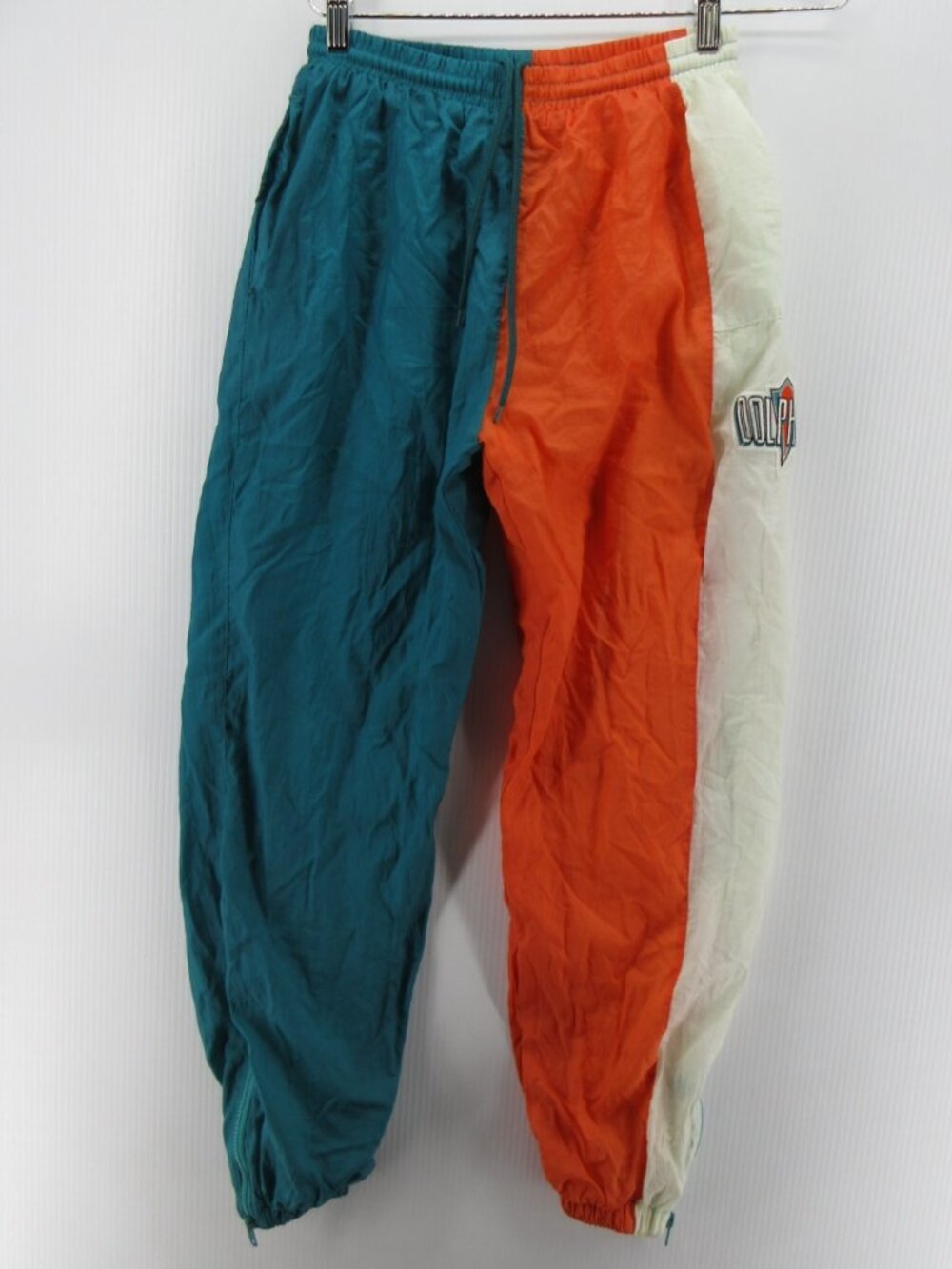 VINTAGE Miami Dolphins Pants Boys Large Teal Logo 7 Windbreaker NFL 90s *